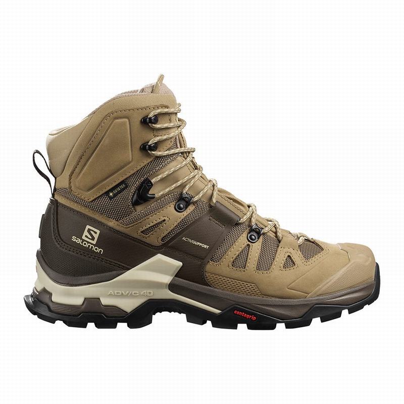 Salomon Singapore Mens Hiking Boots - QUEST 4 GORE-TEX Brown | 18524-AYHV